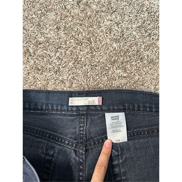 levi’s vintage 515 boot cut flare jean dark wash navy blue denim women’s size 14 - Picture 4 of 9